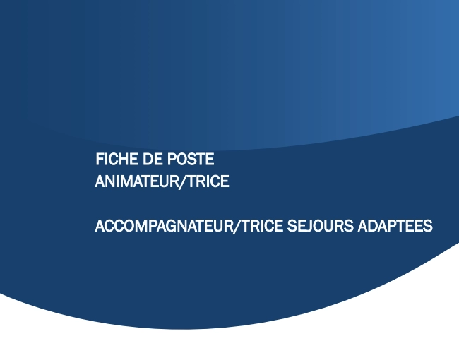 Fiche de poste Animateur CLBN Fiche de poste Animateur CLBN