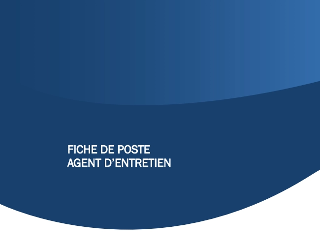 Fiche de poste Agent d'entretien CLBN